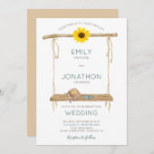 Invitation Boho Rustique Swing Sunflower Cercles Mariage (Devant / Derrière)