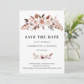 Invitation Boho rustique ton terrestre Photo Sauvez la date (Debout devant)