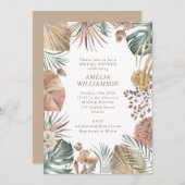 Invitation Boho Rustique verdure élégante Fête des mariées d' (Devant / Derrière)