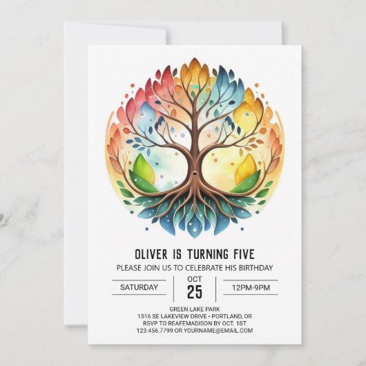 Invitation Boho Sacred Tree Anniversaire (Devant)