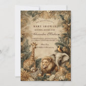 Invitation Boho Safari Animals Baby Shower (Devant)