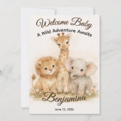 Invitation Boho Safari Animals Earthy Neutral Shower Party (Devant)