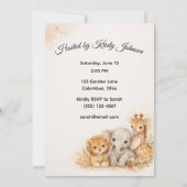 Invitation Boho Safari Animals Earthy Neutral Shower Party (Dos)