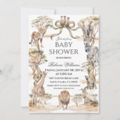 Invitation Boho Safari Animals Gender Neutral Baby Shower (Devant)