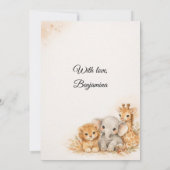 Invitation Boho Safari Animals Lion Giraffe Elephant Neutral (Dos)
