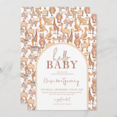 Invitation Boho Safari Animaux Arch Jungle Baby shower (Devant / Derrière)