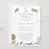 Invitation Boho Safari Aquarelle Little Wild Un Baby shower (Devant)