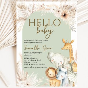 Invitation Boho Safari Bienvenue Bébé Baby Shower