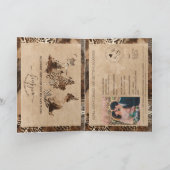 Invitation Boho Safari Leopard Wedding Passport World Map (Intérieur)