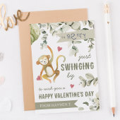 Invitation Boho Safari Monkey Classroom Valentines Day Card