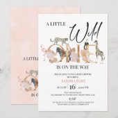 Invitation Boho Safari Wild One Baby Girl Baby shower (Devant / Derrière)