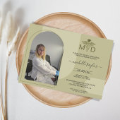 Invitation Boho Sage Arch Photo MD Docteur en médecine