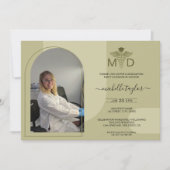 Invitation Boho Sage Arch Photo MD Docteur en médecine (Devant)