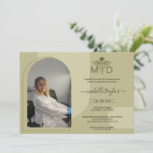 Invitation Boho Sage Arch Photo MD Docteur en médecine (Debout devant)