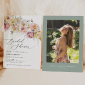 Invitation Boho Sage Blush Floral Bridal