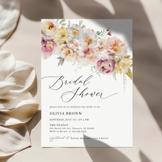 Invitation Boho Sage Blush Floral Bridal