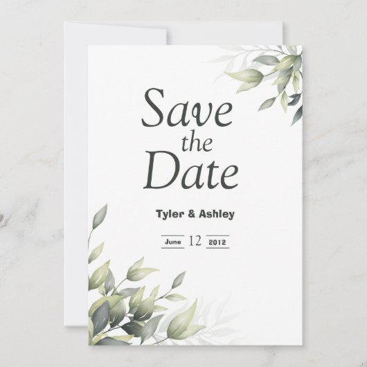 Invitation Boho Sage Floral Mariage élégant (Devant)