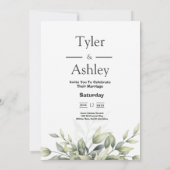 Invitation Boho Sage Floral Mariage élégant (Dos)