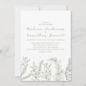 Invitation Boho Sage Flowers Boho Mariage (Devant)