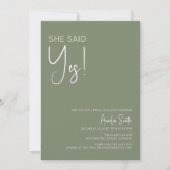Invitation Boho Sage Green Bridal Douche (Devant)