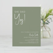Invitation Boho Sage Green Bridal Douche (Debout devant)