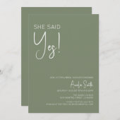 Invitation Boho Sage Green Bridal Douche (Devant / Derrière)