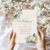 Invitation Boho Sage Green et Mariage floral ivoire