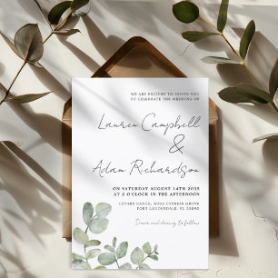 Invitation Boho Sage Green Eucalyptus Watercolor Mariage