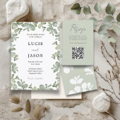 Invitation Boho Sage Green Eucalyptus Watercolor Mariage