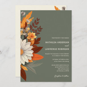 Invitation Boho Sage Green Fleur sauvage Floral Mariage de au