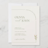 Invitation Boho Sage Green & Linen Arches Minimalist Photo  (Devant)