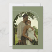 Invitation Boho Sage Green & Linen Arches Minimalist Photo  (Dos)