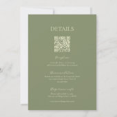 Invitation Boho Sage Green & Linen Minimalist w Details & QR  (Dos)