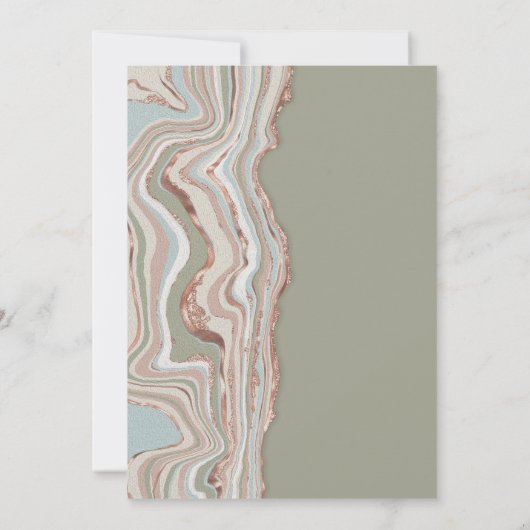 Invitation Boho Sage Green Marble Pierre Earthy Agate Invitat (Dos)