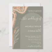 Invitation Boho Sage Green Marbre Pierre Terme Pampas Grass I (Devant)