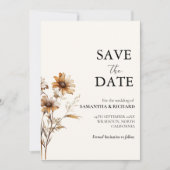 Invitation Boho Sage Green Mariage Fleur sauvage Enregistrer  (Devant)