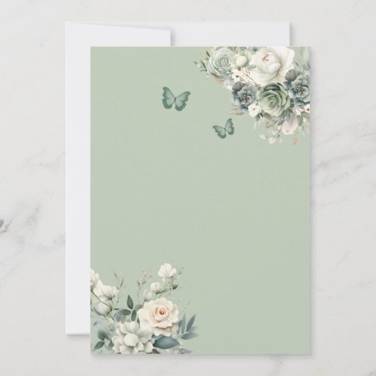 Invitation Boho Sage Green Quinceañera Calendrier Enregistrer (Dos)