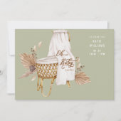 Invitation Boho Sage Oh Baby Bassinet Douche (Devant)