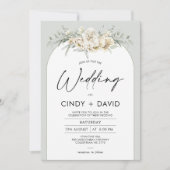 Invitation Boho Sage Vert Arche Florale Mariage (Devant)