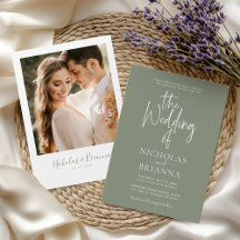Boho Sage Vert Mariage moderne photo minimaliste