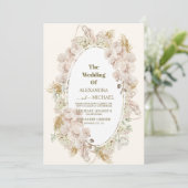 Invitation boho sauge vert et pampas herbe mariage (Debout devant)