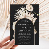Invitation Boho sauvage Pampas Grass Floral Mariage Noir