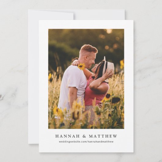 Invitation Boho Save the Date automnal, Save the Date avec ph (Dos)