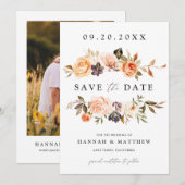 Invitation Boho Save the Date d'automne, Save the Date avec p (Devant / Derrière)