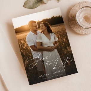 Invitation Boho Save the Date, photo minimaliste Enregistrer 