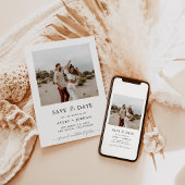 Invitation Boho Save the Date, photo minimaliste Enregistrer 