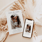 Invitation Boho Save the Date, photo minimaliste Enregistrer 