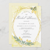 Invitation Boho Script Citron Fête des mariées d'été (Devant / Derrière)