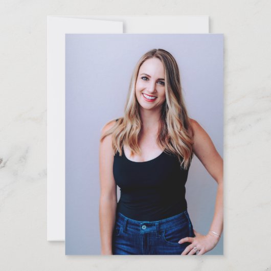 Invitation Boho Script Lemon Summer Photo Graduation (Dos)