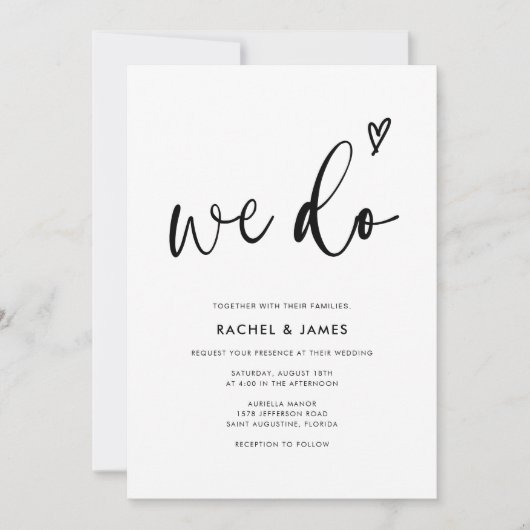 Invitation Boho Script moderne Nous faisons Qr Code Mariage (Devant)